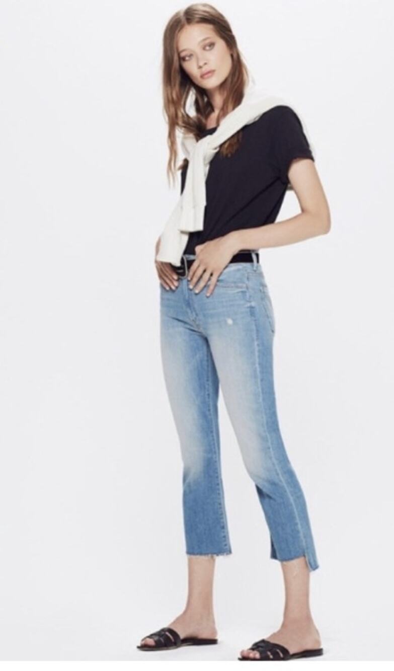 MOTHER Denim Insider Crop Step Fray Jeans Shake Well 26